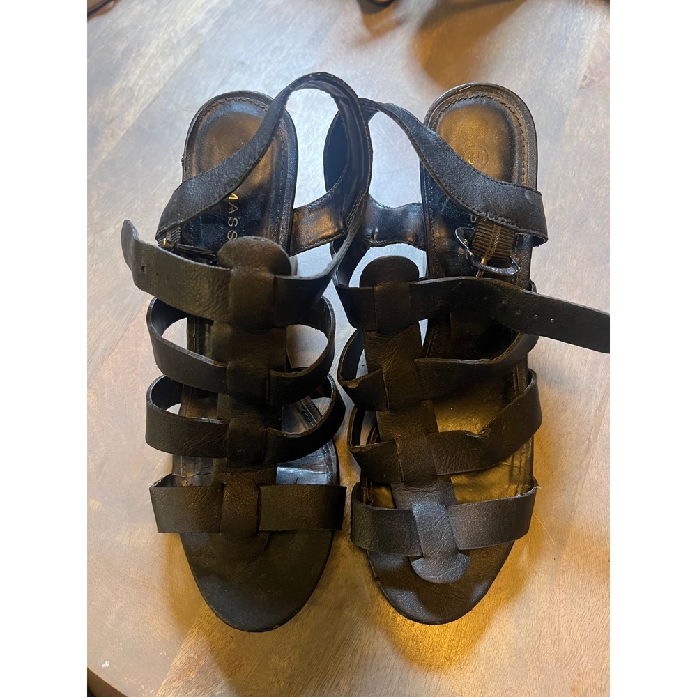 Mossimo Womens Heeled Sandals Strappy Gladiator Black 8.5M